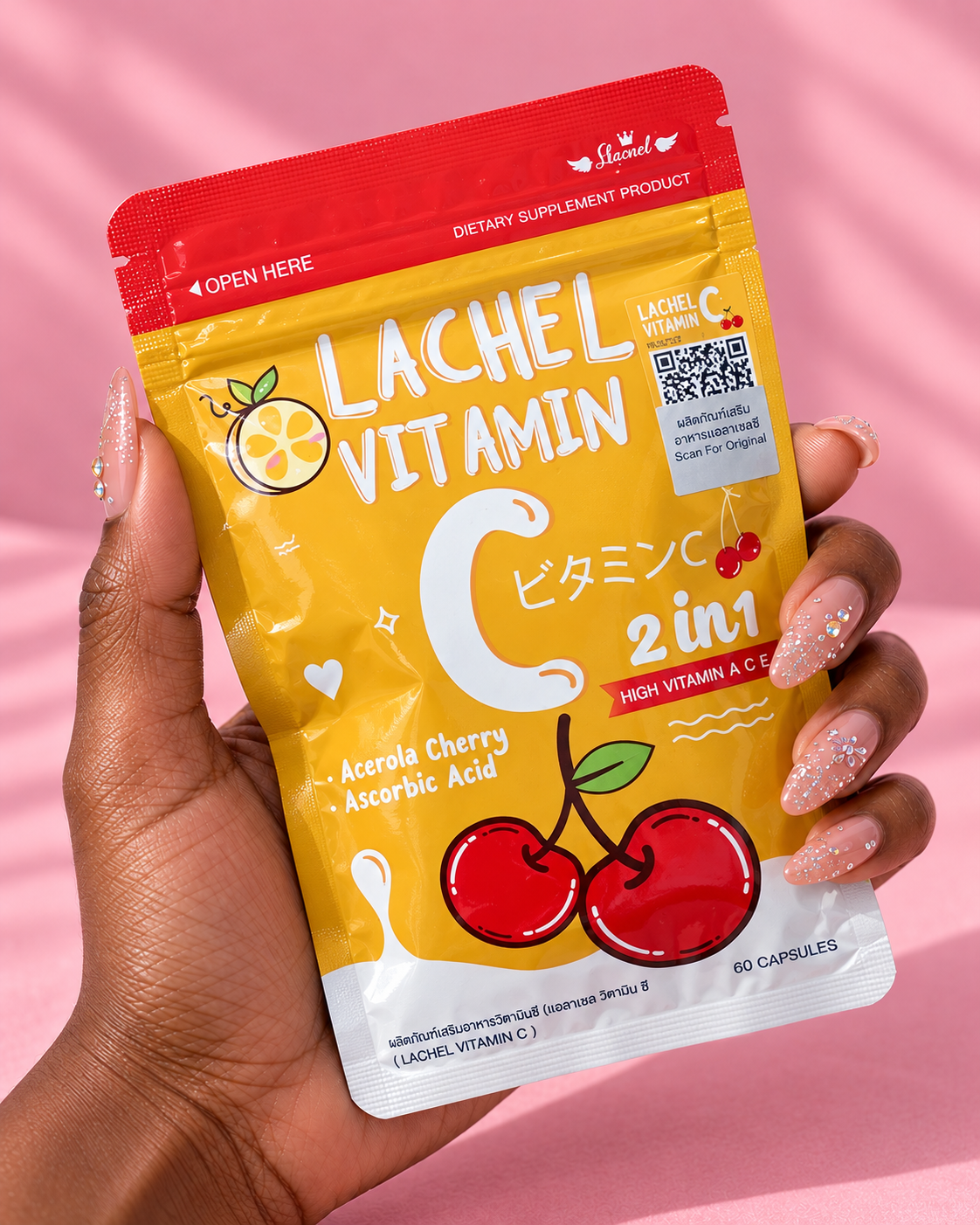 Lachel Vitamin C 2 en 1 – Acérola & Vitamine C (60 gélules)